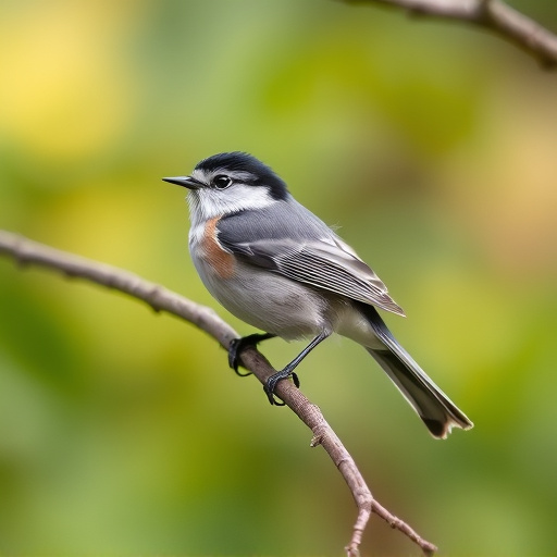 Long-tailed tit on tree branch
