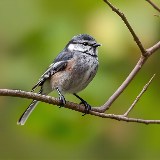 Long-tailed tit on tree branch