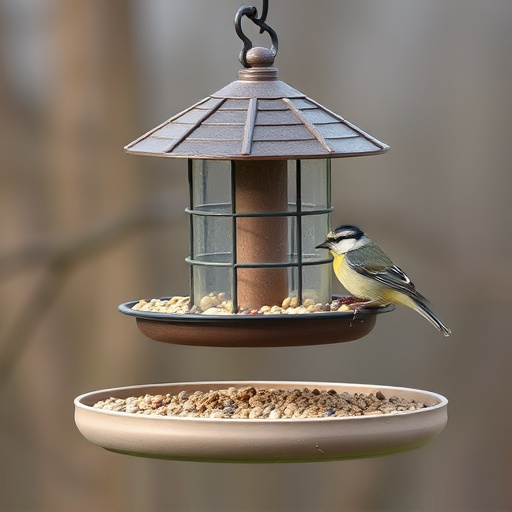 Low platform feeder with scattered seed mix