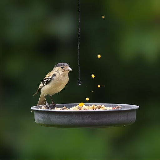 Low platform feeder with scattered seed mix
