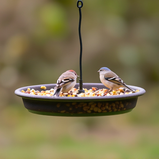 Low platform feeder with scattered seed mix