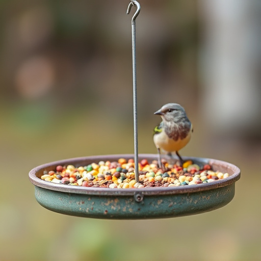 Low platform feeder with scattered seed mix