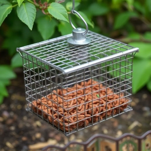 Mealworm feeder with protective wire mesh