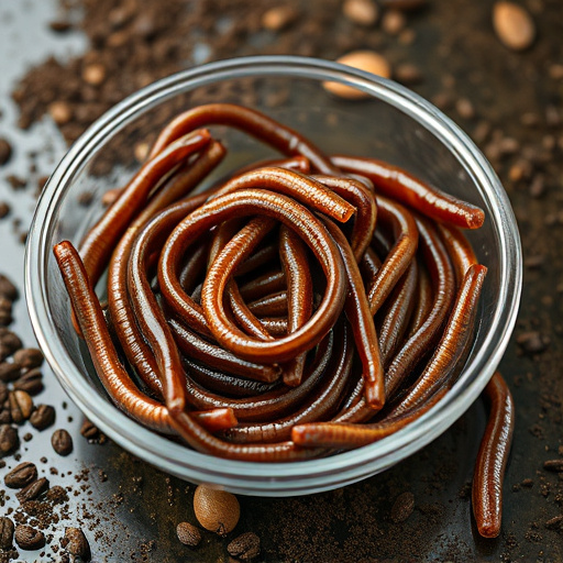 Mealworms offered in shallow dish