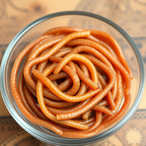 Mealworms offered in shallow dish
