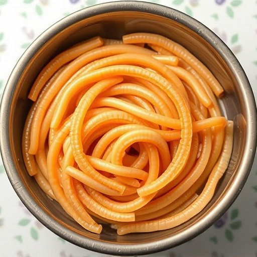 Mealworms offered in shallow dish