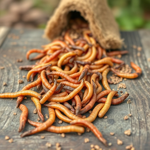 Mealworms scattered on bird table