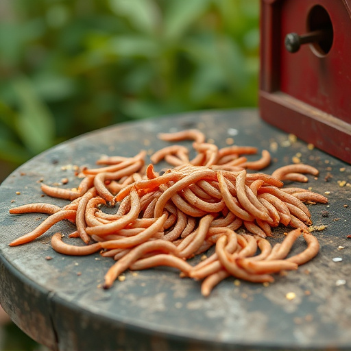 Mealworms scattered on bird table