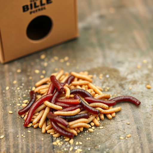 Mealworms scattered on bird table