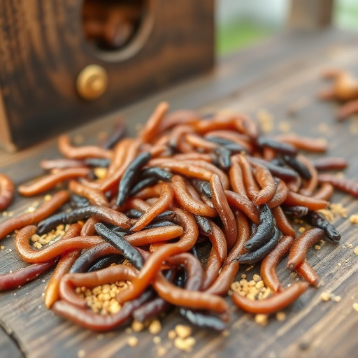 Mealworms scattered on bird table