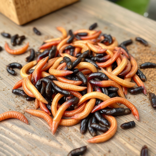 Mealworms scattered on bird table
