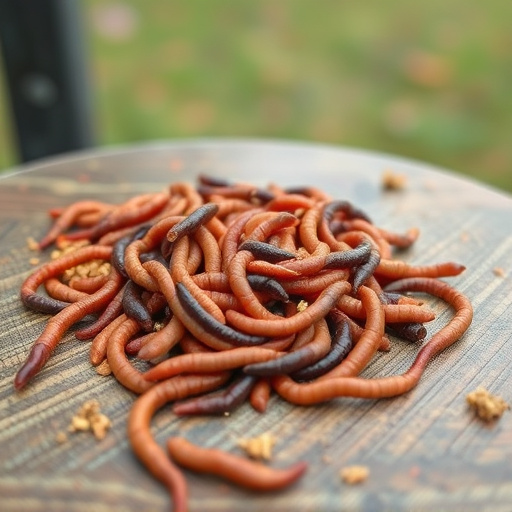 Mealworms scattered on bird table