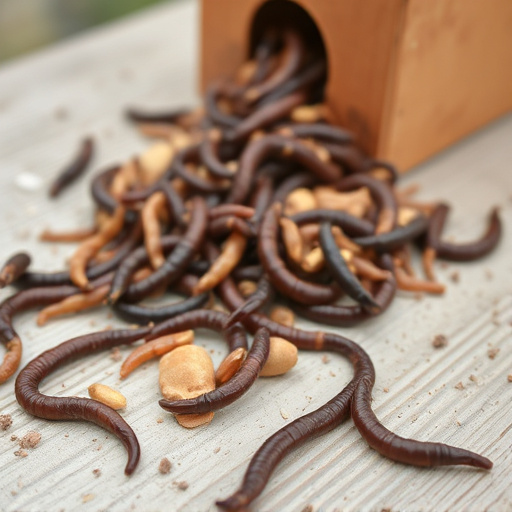 Mealworms scattered on bird table