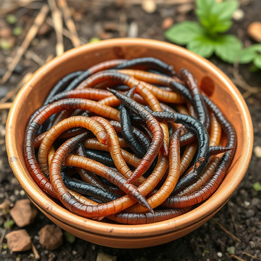 Mealworms served in shallow garden dish
