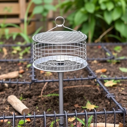 Metal ground feeder with protective mesh