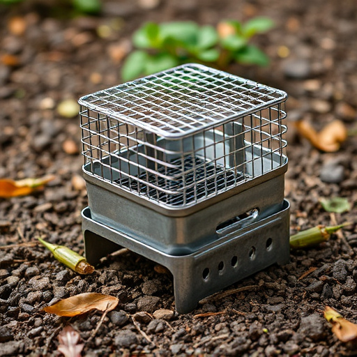Metal ground feeder with protective mesh