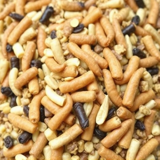 Mixed bird feed with added mealworms