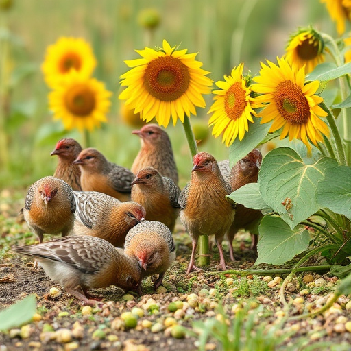 Mixed flock eating sunflower hearts