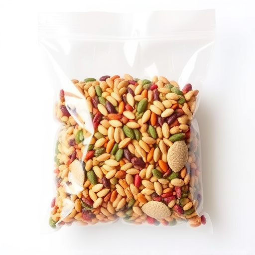 Mixed seed blend in clear plastic bag