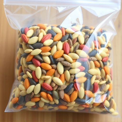 Mixed seed blend in clear plastic bag