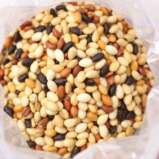 Mixed seed blend in clear plastic bag