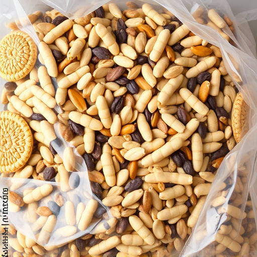 Mixed seed blend in clear plastic bag