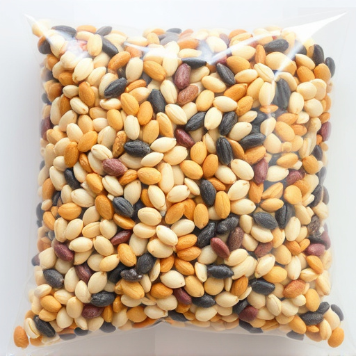 Mixed seed blend in clear plastic bag