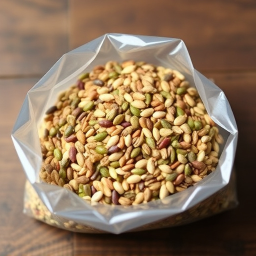 Mixed seed blend in clear plastic bag