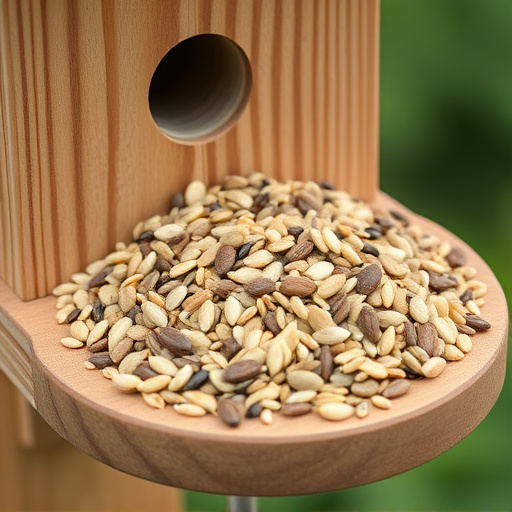 Mixed seed blend on wooden bird table
