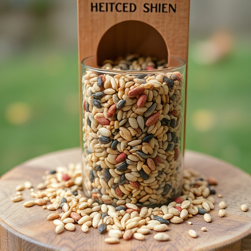 Mixed seed blend on wooden bird table