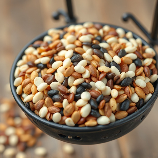 Mixed seeds without husks in feeder
