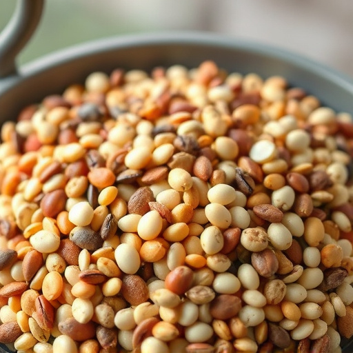 Mixed seeds without husks in feeder