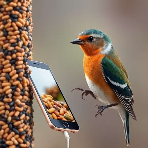 Mobile phone browsing bird seed deals