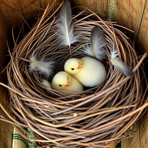 Nest with feathers but no chicks