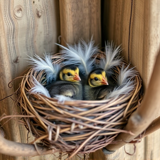 Nest with feathers but no chicks