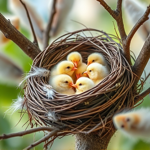 Nest with feathers but no chicks