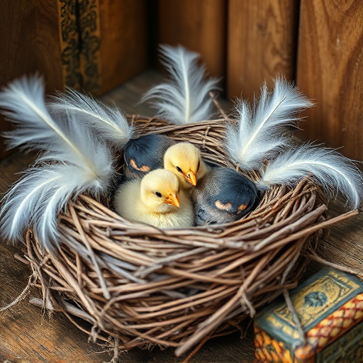 Nest with feathers but no chicks