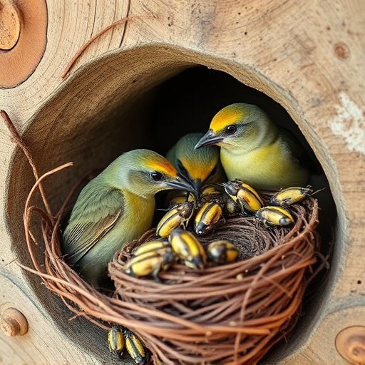 Nesting birds fed soft insects