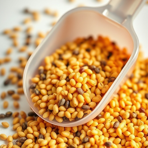 Niger seed in a plastic scoop