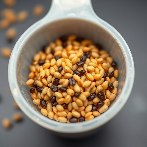 Niger seed in a plastic scoop
