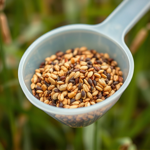 Niger seed in a plastic scoop