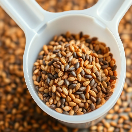 Niger seed in a plastic scoop