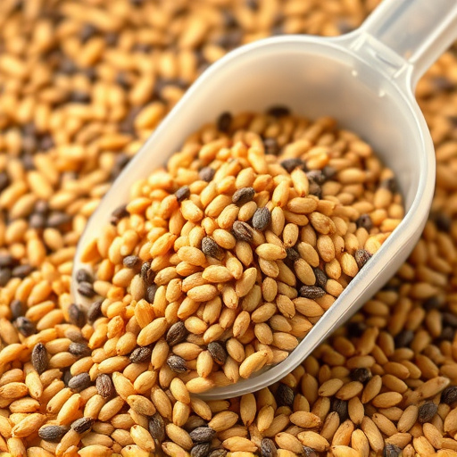 Niger seed in a plastic scoop