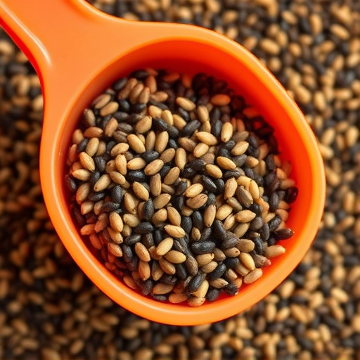 Niger seed in a plastic scoop