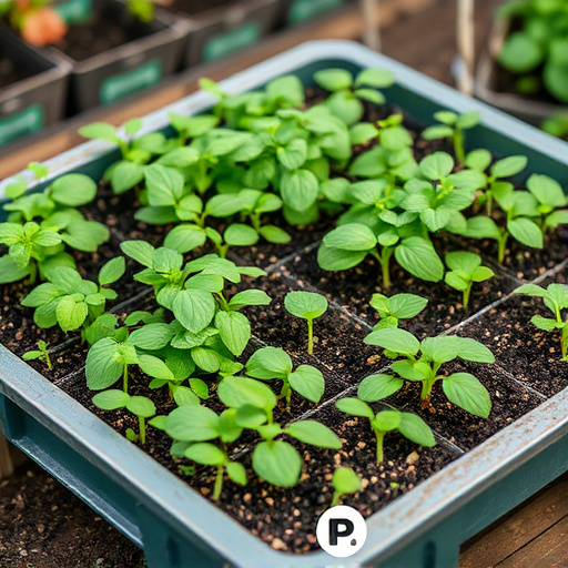 No-grow seed mix on garden tray