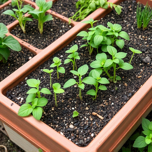 No-grow seed mix on garden tray