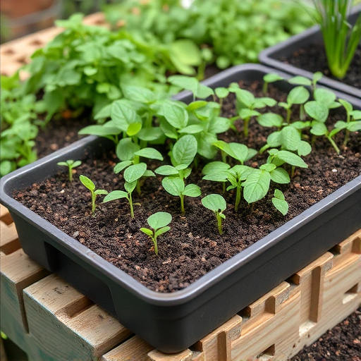 No-grow seed mix on garden tray