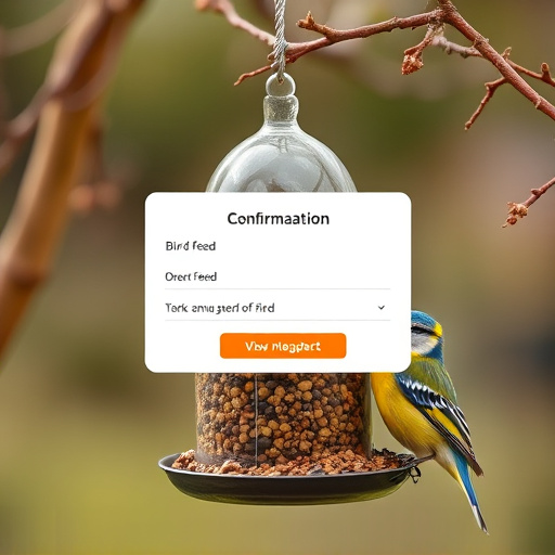 Online order confirmation for bird feed