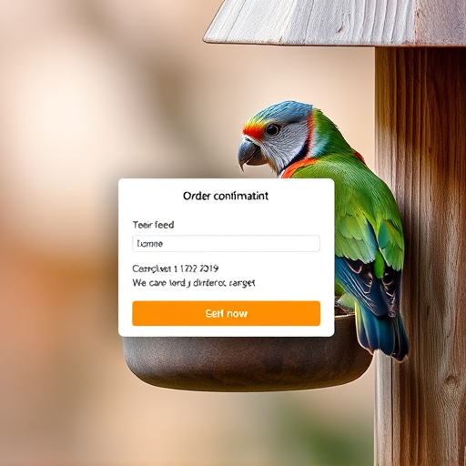 Online order confirmation for bird feed