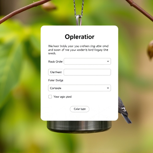 Online order confirmation for bird feed